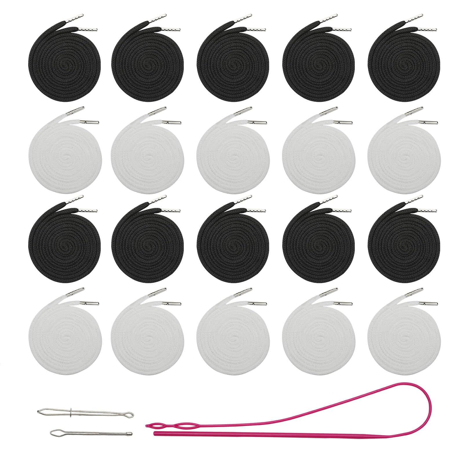 Photo 1 of 20PCS Easy Replacement Drawstrings (52in) for Kids & Adults Cord with Easy Threader, Fix Lost Drawstring Cord in Seconds.