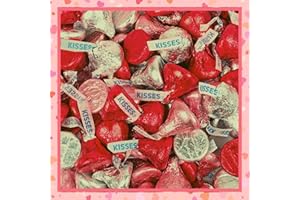 V RIVER FINN Hershey Kisses, Bulk, Individually Wrapped in Red, Pink and White Foil, Great for Valentine's Gifts, Parties, Decor and More! (Milk Chocolate Valentine Kisses, 2 Lb.)