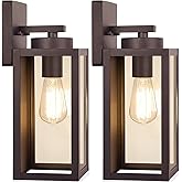 BesLowe Outdoor Wall Light Fixtures, Exterior Waterproof Wall Lanterns, Brown Porch Sconces Lighting with E26 Sockets, Modern