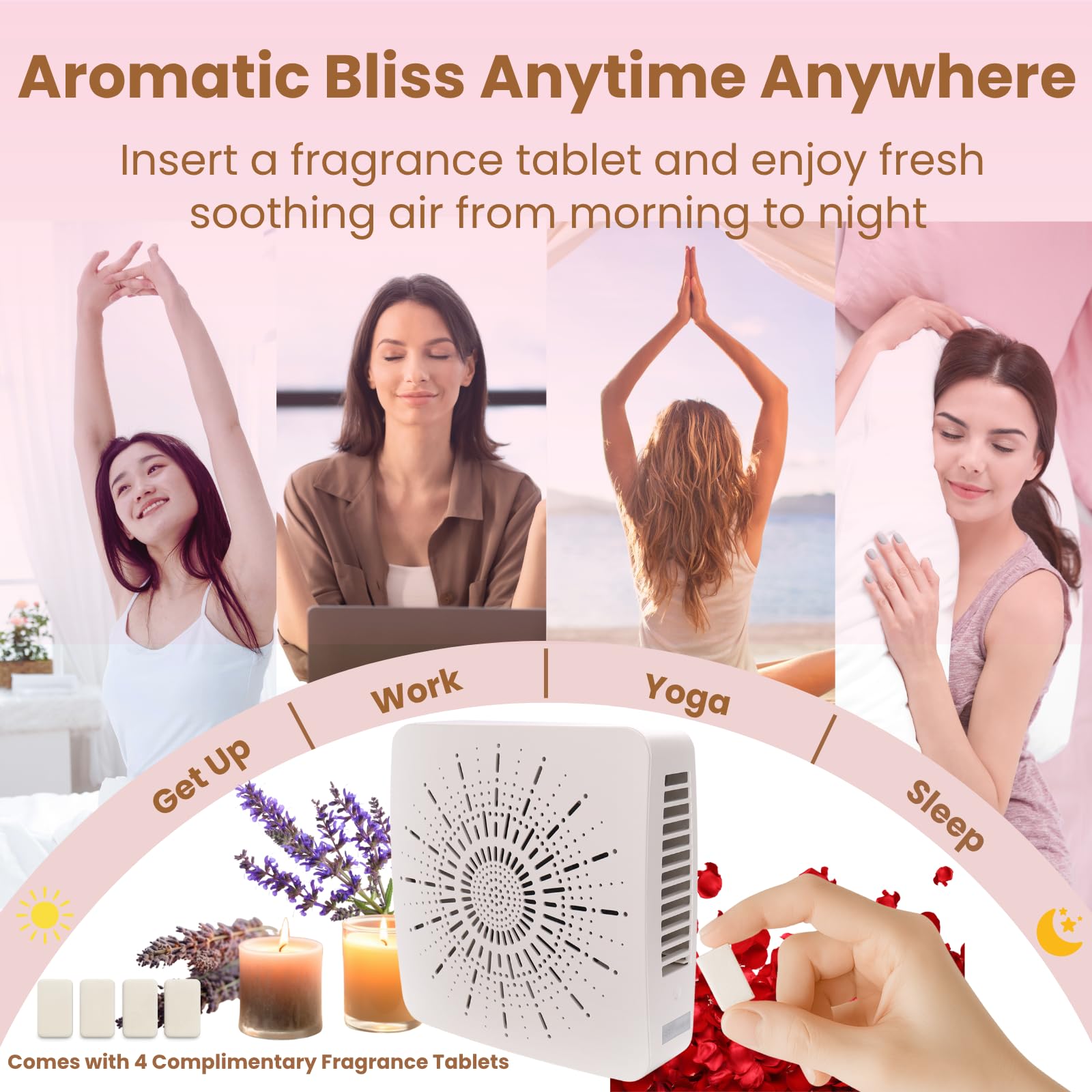 Portable Desktop Air Purifier & Fan Combo with HEPA Filter, Aroma & Ionizer – Compact Yet Powerful 3-Speed Air Cleaner for True Purification in Bedroom, Office, Travel & Gifts (White)