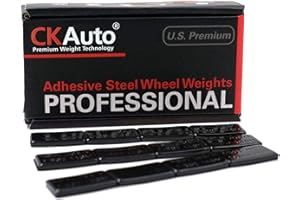 CK Auto 1/2oz, 0.5oz, Ultra Slim Low Profile, Black Adhesive Stick on Wheel Weights, 60 oz/Box, US Quality (120pcs)
