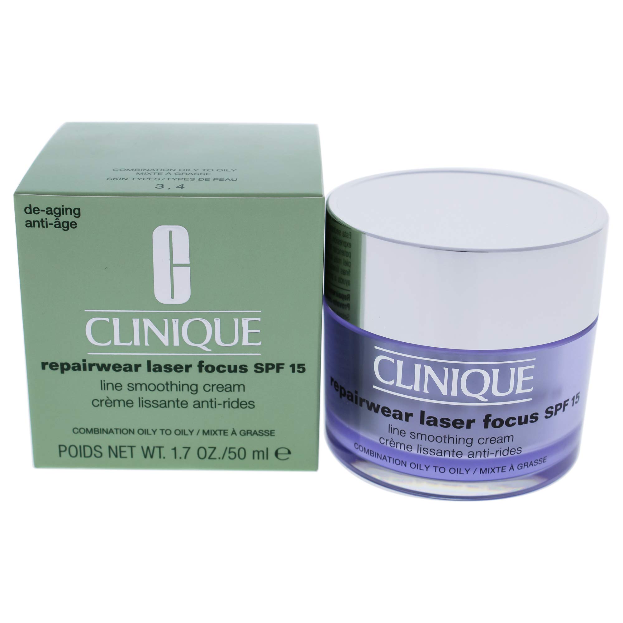 CliniqueRepairwear Laser Focus Line Smoothing Cream Spf 15 - Combination Oily To Oily 1.7 Ounce