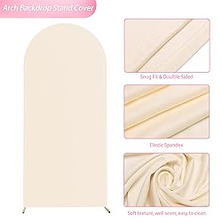 Wokceer 6FT Wedding Arch Cover Spandex Fitted