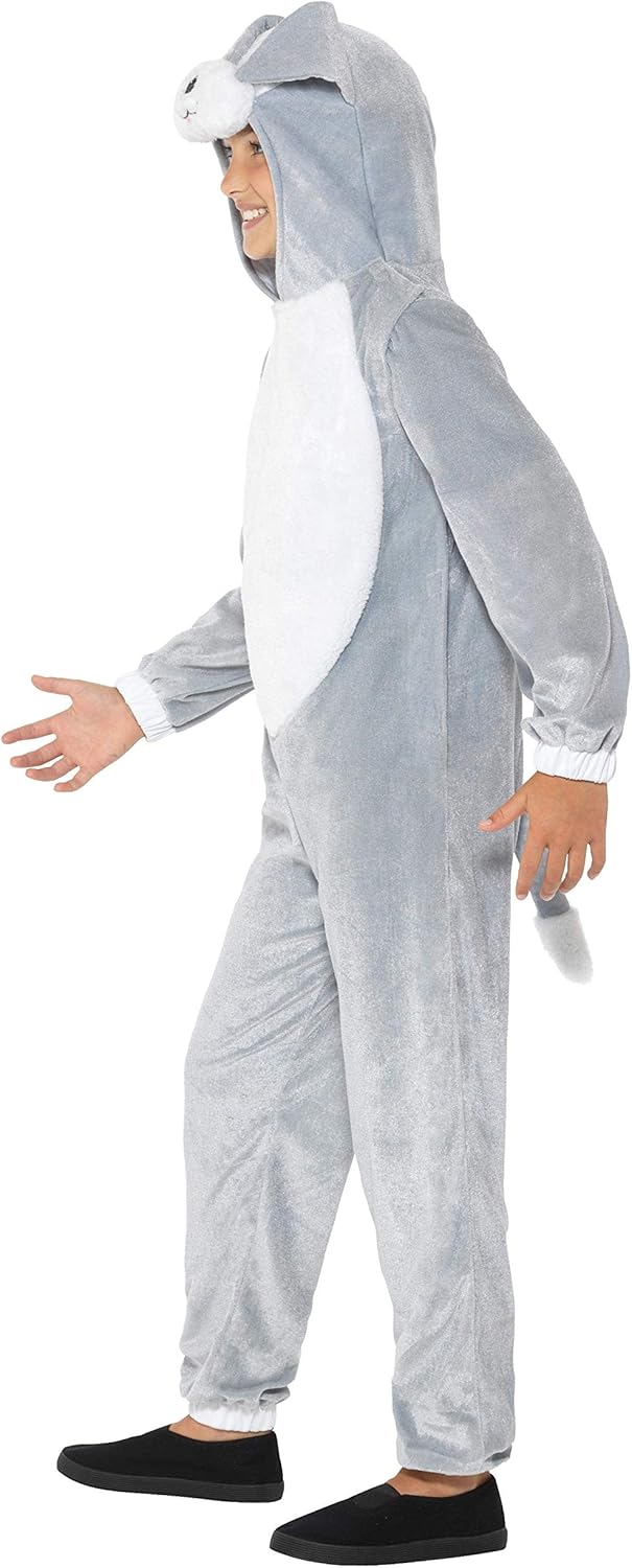 Smiffys Dog Costume, Grey with Hooded Jumpsuit, Children's Animal Fancy Dress, Animal Dress Up Costumes, M - 7-9 Years - Image 3