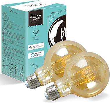 Amazon Co Jp Amazon Alexa Certified Led Bulb Edison Bulb Led Smart E26 Spiral Glove Gold Set Of 2 Smart Bulb Smart Led Smart Light Compatible With Alexa Google Home Dimmer Light Bulb Color