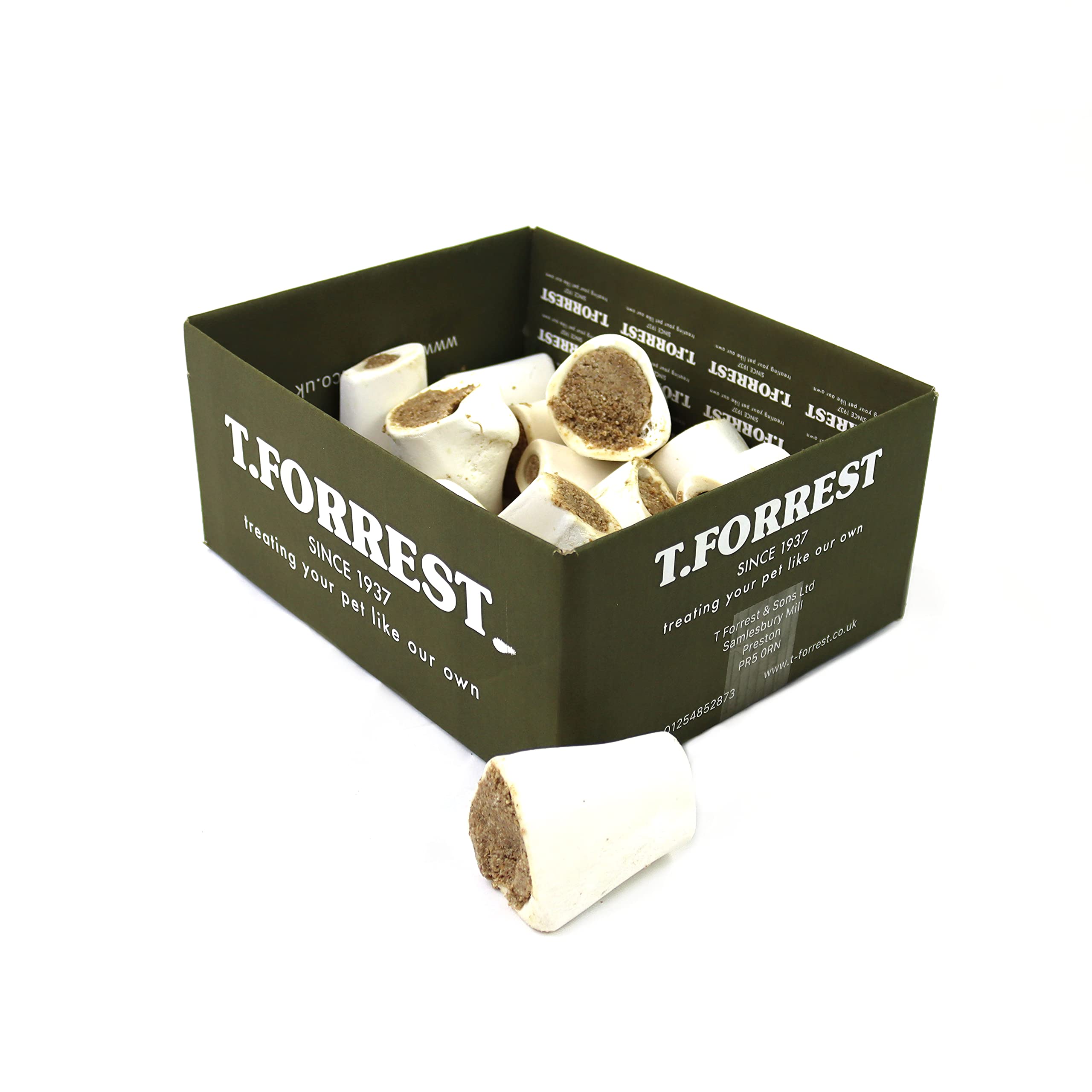 T.Forrest Air-Dried 3" Chicken Filled Bones for Dogs (15 Pack) - 100% Natural, Long-Lasting, Grain-Free & UK Made