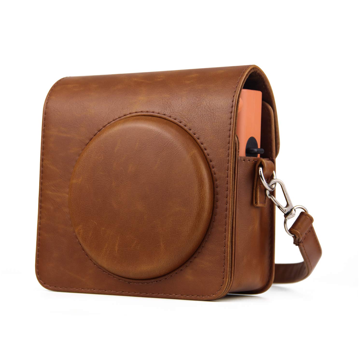 Berfea Retro Protective Case Compatible with Fujifilm Instax Square SQ1 Instant Camera PU Leather Cover Bag with Adjustable Shoulder Strap
