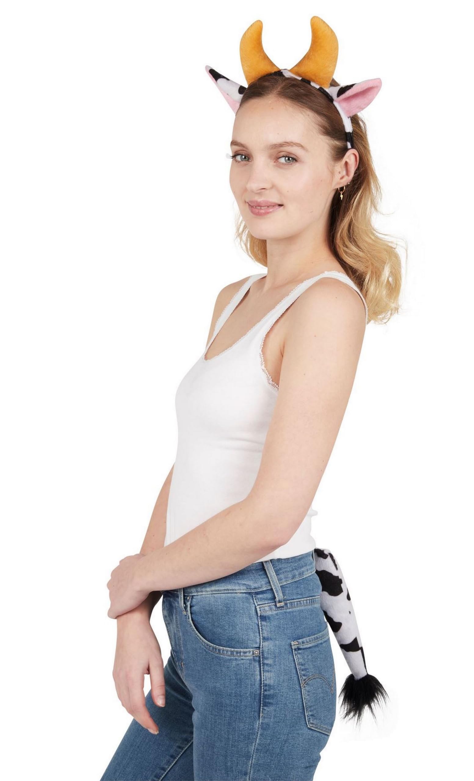 P'TIT CLOWN - Animal Costume Set - Adult - Perfect for Carnival, Halloween and other Costume Parties (Cow)