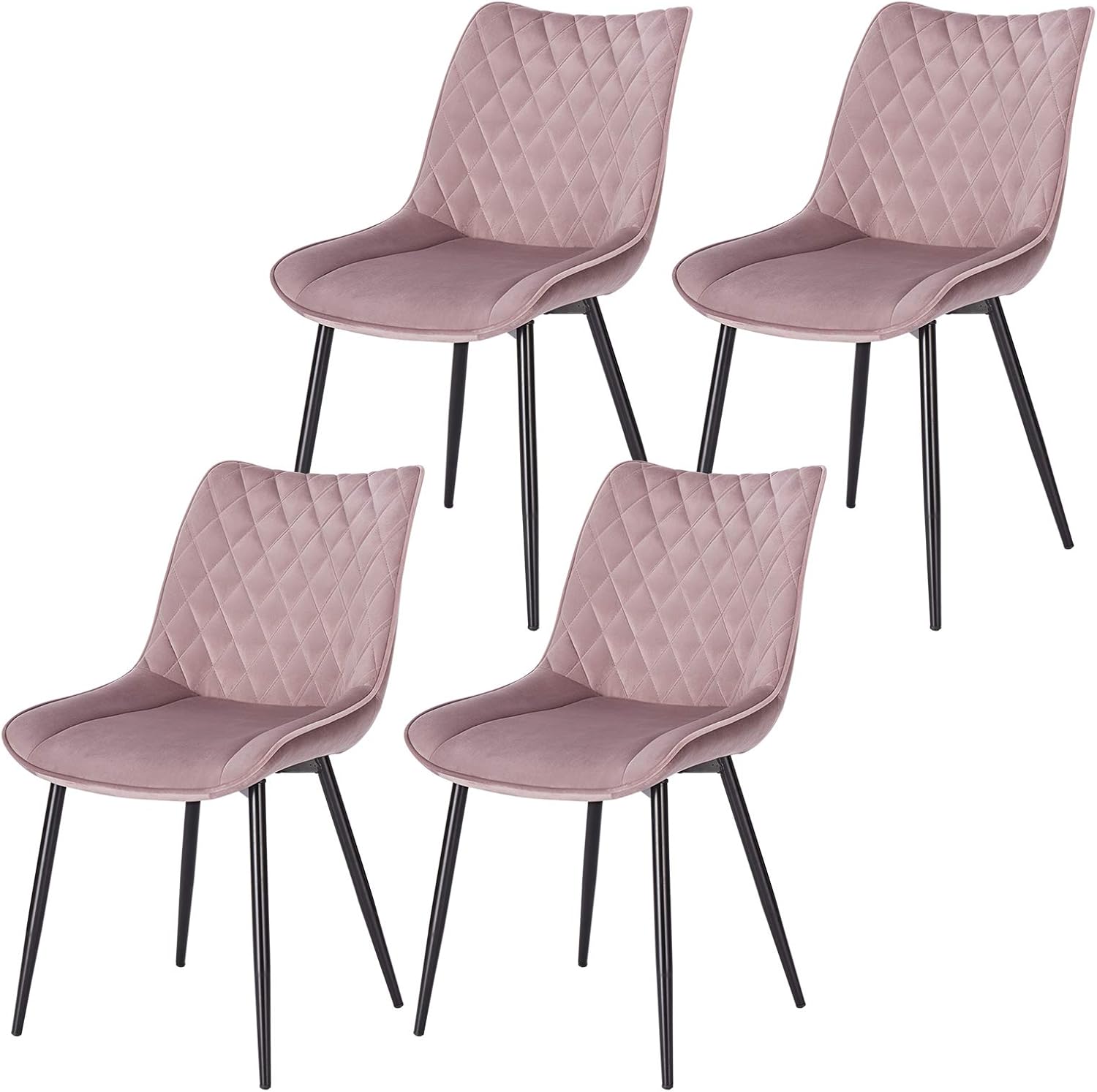 eSituro Dining Chairs Set of 4 Counter Corner Kitchen Chairs Pink with