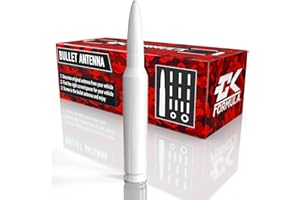 CK Formula 5.5" 50 Cal Bullet Antenna, White, Universal Replacement Antenna for Car Truck SUV, 6061 Aluminum Body & Copper Coil Internal, Car Wash Safe, Pack of 1