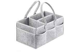 CASTERLEY Baby Diaper Caddy Organize,Nursery Basket Set,Boys Girls Nursery Storage Bin,Large Nursery Tote with Removable Compartments,Car Organizer for Diapers and Baby Wipes Newborn Essentials (Ordinary)
