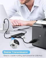 Aceele USB 3.0 Hub 5-in-1 with Type C Powered Port for MacBook iMac Dell PS5 view 4
