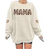 AMWIPE Mama Sweatshirt for Women In My Mama Era Shirts Oversized Mom Long Sleeve Casual Pullovers Blouse Top
