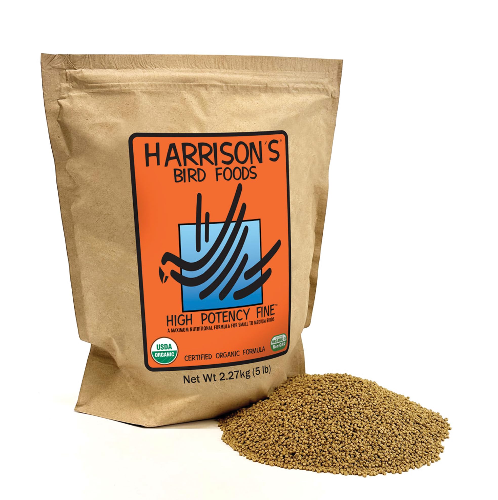 Harrisons High Potency Fine 5lb - Complete Parrot Diet, Pack of