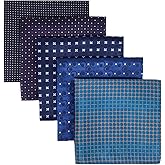 SHLAX&WING Assorted 5 Pieces Mens Silk Pocket Squares Handkerchiefs Set Lot