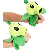 Plants Vs Zombies Kids Threepeater Gloves - Peashooter Head, Leaf Collar, Elastic Design