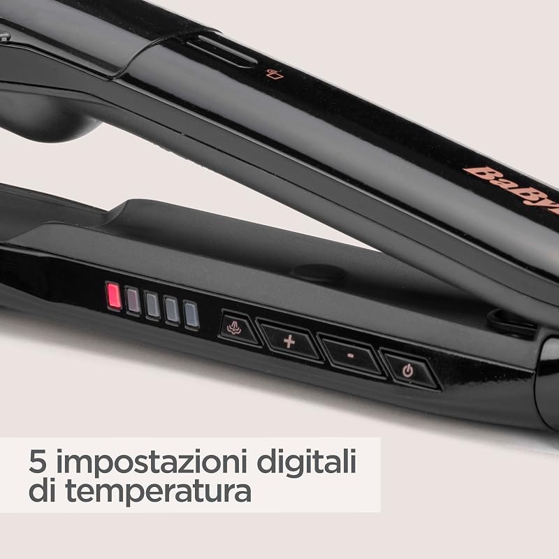 Piastra per capelli a vapore, styler per capelli a vapore, Nera