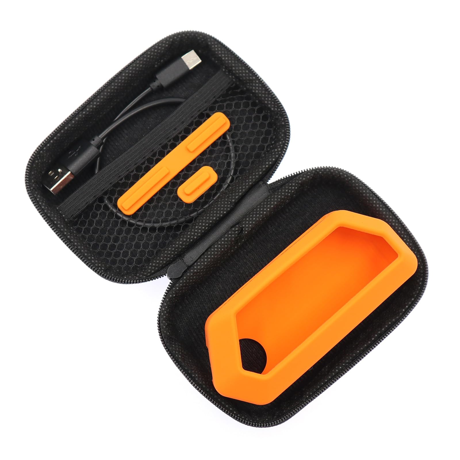 HCJYC 5 in 1 Protective Accessories Soft Silicone Case & EVA Carrying Case & 3 Pack of Screen Protect & SD Card Dust Plug & GPIO Dust Plug for Flipper Zero - Original Orange Set (Orange)