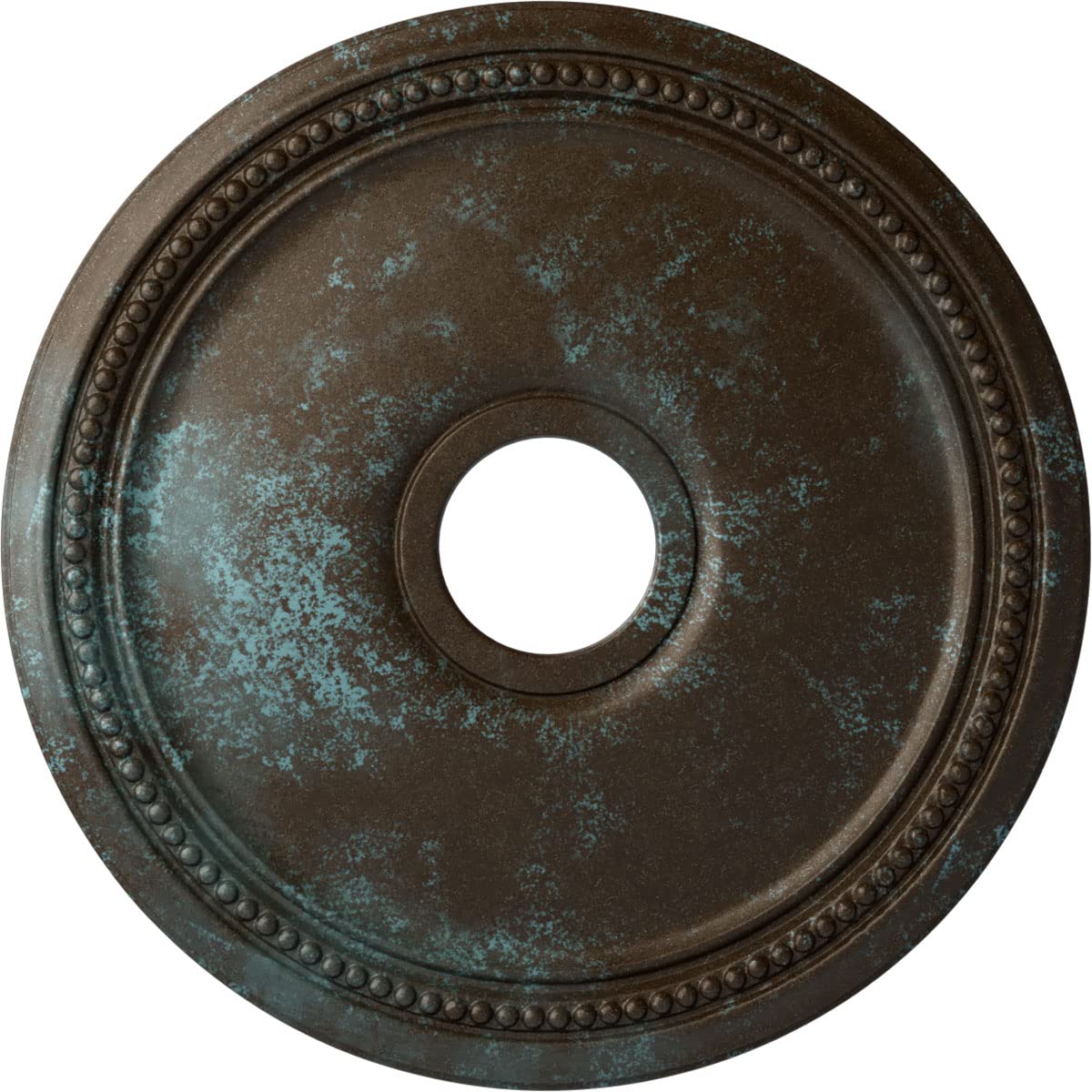 Ekena Millwork CM18DIBBS Diane Ceiling Medallion, 18″OD x 3 5/8″ID x 1 1/8″P, Hand-Painted Bronze Blue Patina