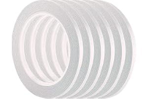 ASTARON 6 Rolls Double Sided Tape 6mm x 25m Each Roll, Strong Self-Adhesive Tape for Sewing, DIY Crafts, Handwork, Gift Wrapp