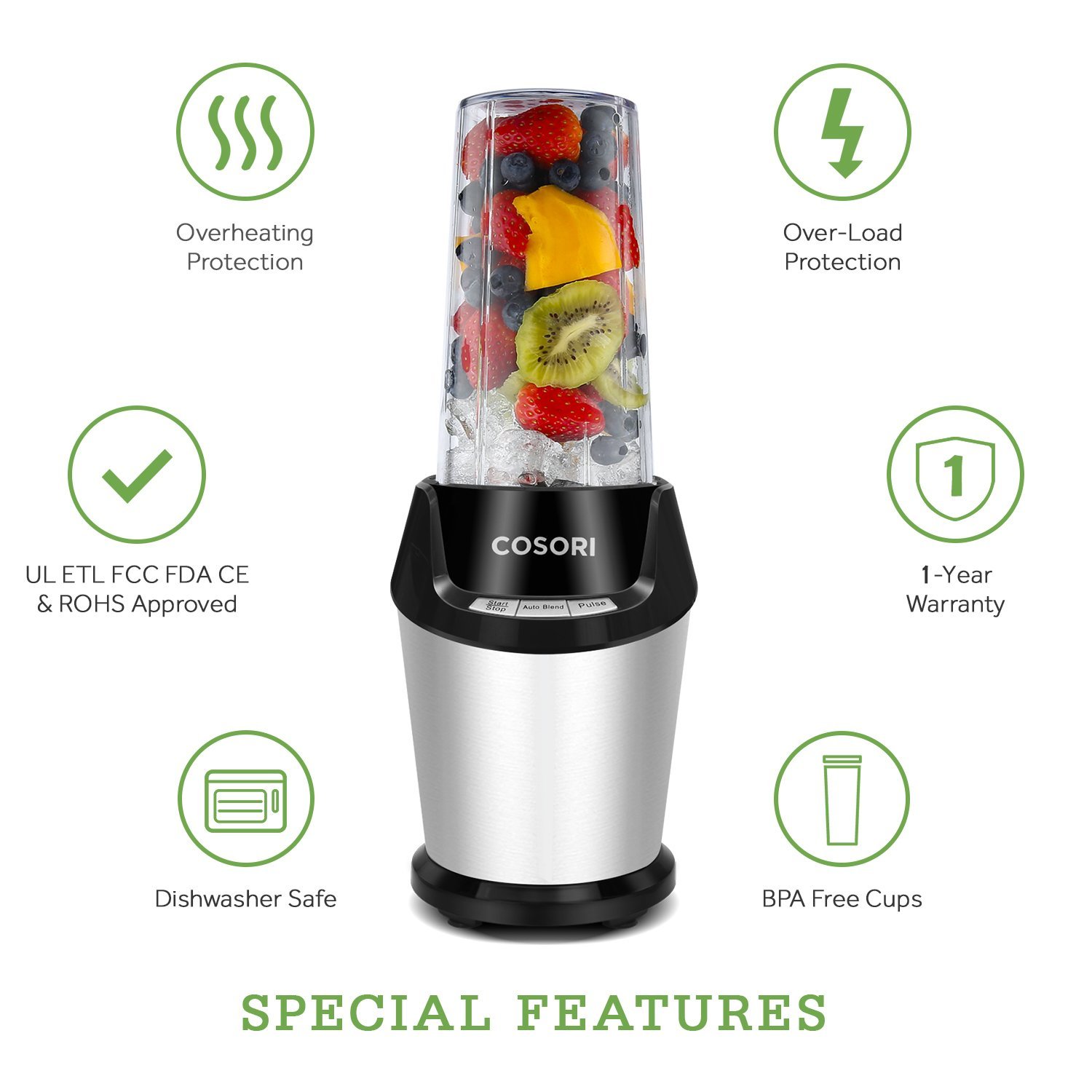 COSORI 800 Watts Blender, 10Piece Blender for Shakes and Smoothies