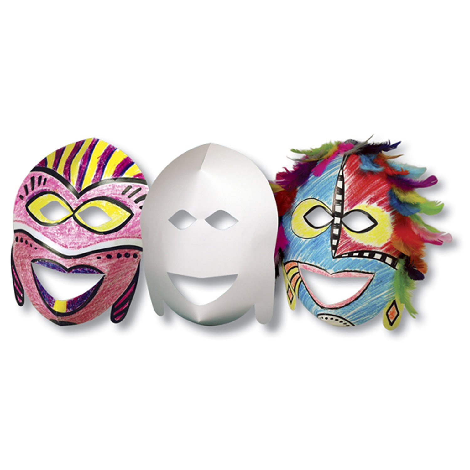 Roylco R52010 African Masks, 0.25" Height, 12" Width, 15.5" Length (Pack of 20)