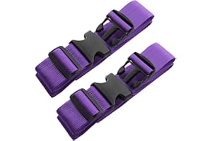 Youteer 2pcs 74″×2″Luggage Straps for Suitcases,Adjustable Suitcase Straps and Heavy Duty Strap Buckle Packing Straps Travel Accessories,Purple