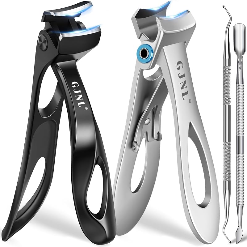 GJNL Toenail Clippers for Thick Nails Angled Head Large Opening 16mm