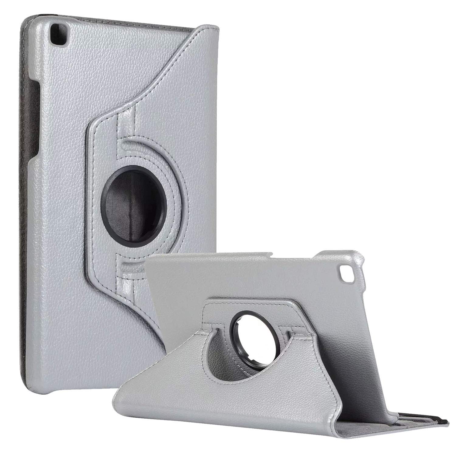SM-T290 Rotating Case SM-T295 Cover, Galaxy Tab A 8.0 2019 Case, Coopts Slim Anti-Shock Shell 360 Degree Rotating Swivel Typing & Viewing Stand Cover for Samsung Galaxy Tab A8 T290 T295 2019, Silver