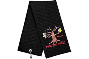 botogift Disc Golf Towel, Embroidered Funny Golf Towel - Disc Golf Gifts for Men or Women, Disc Golf Accessories for Men or Women, Fuck You Tree, Black