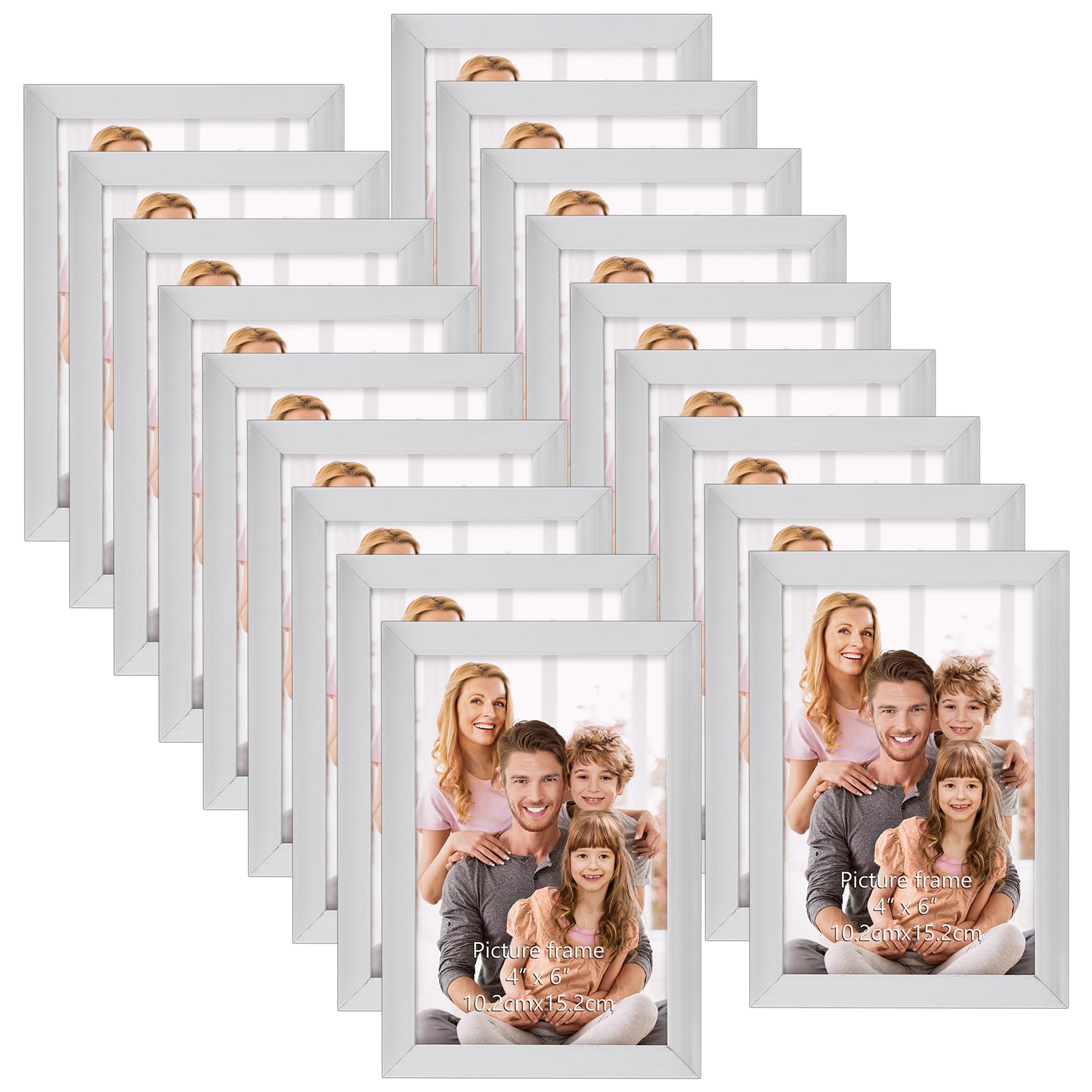 Hoikwo Multi 6x4 Photo Frames Set of 18, 4x6 Silver Picture Frames for Wall Hanging or Tabletop Display — image 1