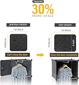 HOMIDEC Portable Wardrobe 20 Cube Closet with 3 Hanging Rails Black White view 3