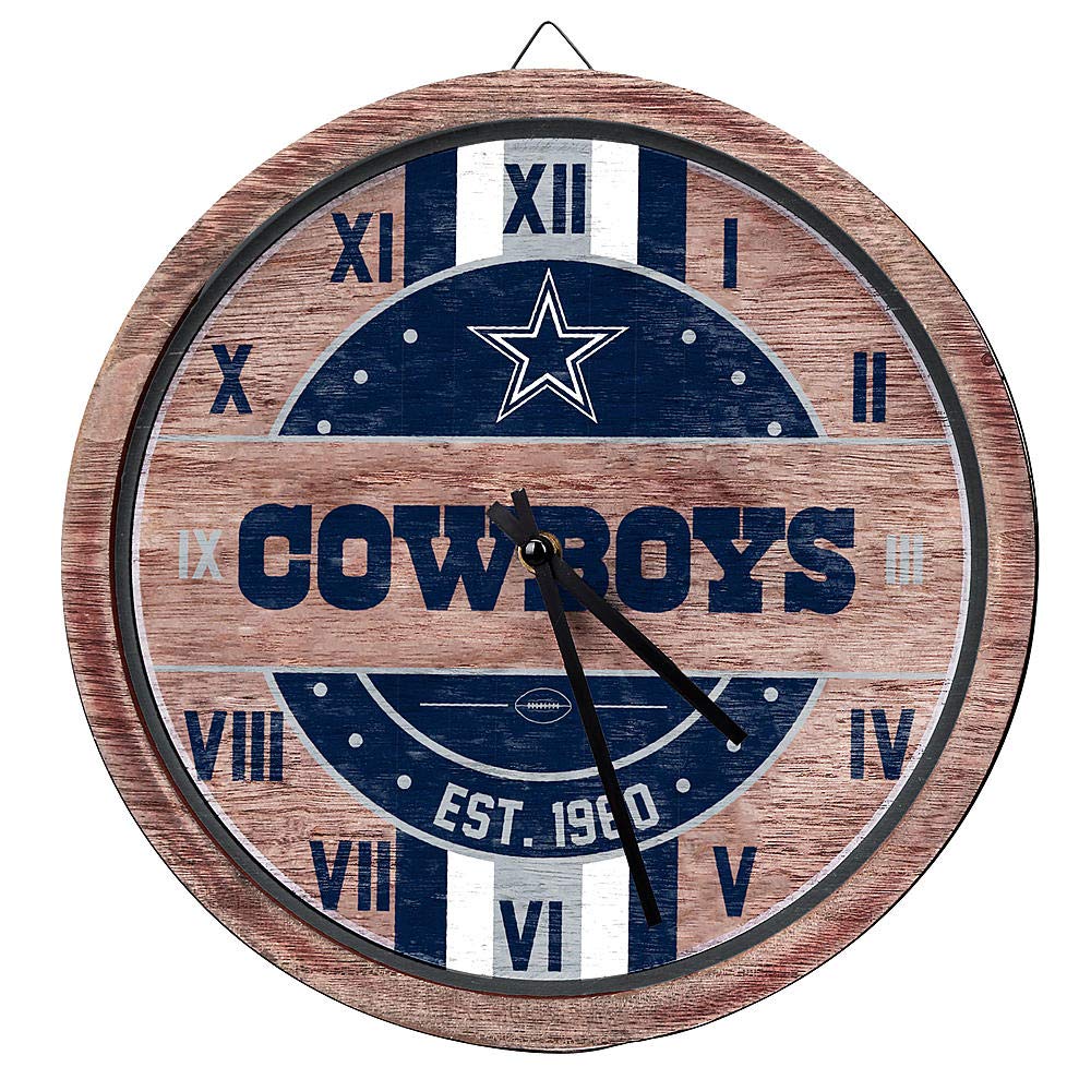Dallas Cowboys NFL Barrel Wall Clock Pricepulse