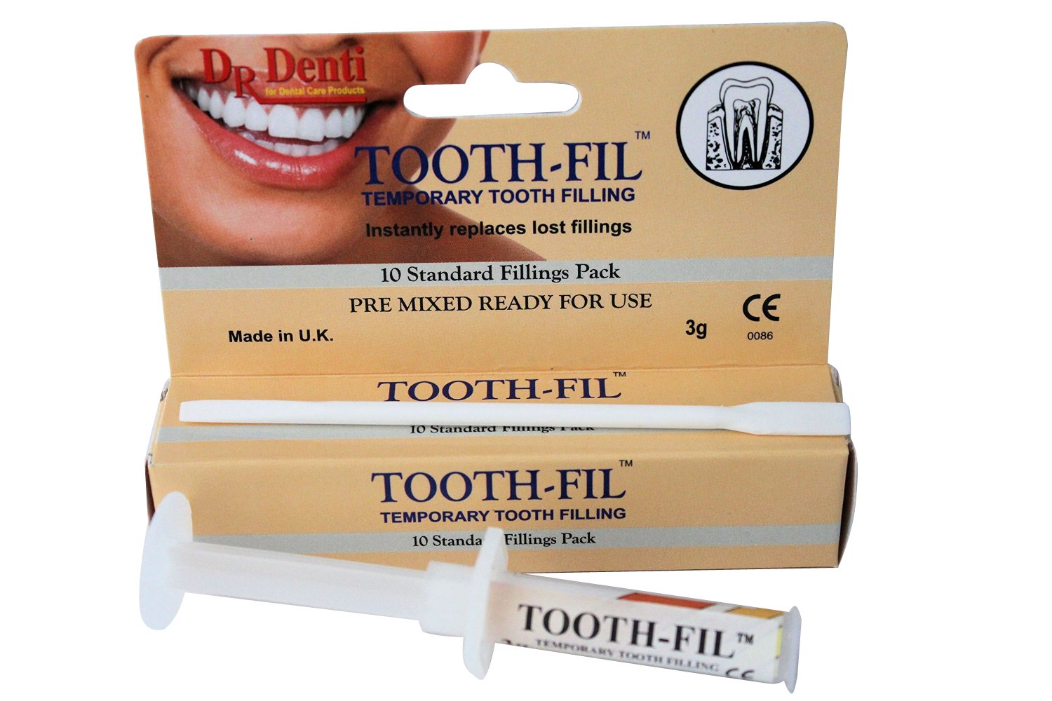 THREE PACKS Dr Denti Tooth-Fil Temporary Tooth Filling 3g