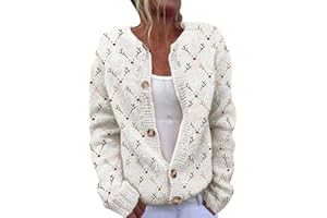 GENERIC Ugly Christmas Sweater Women Cute Funny Xmas Print Open Front Button Cardigan Sweaters Fall Winter Warm Knit Coats