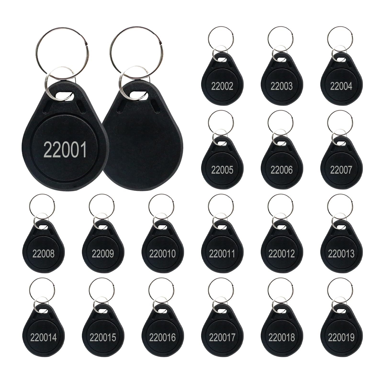 26 Bit Proximity Key Fobs, Prox Keyfobs Frequency 125KHZ Rewritable HID Compatible with Prox Key ISOProx 1346 1386 1326 H10301 Format Card Readers, for Most Access Control Systems (50)