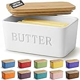 PriorityChef Extra Large Butter Dish with Lid for Countertop, Ceramic Butter Container With Airtight Cover, Butter Keeper for