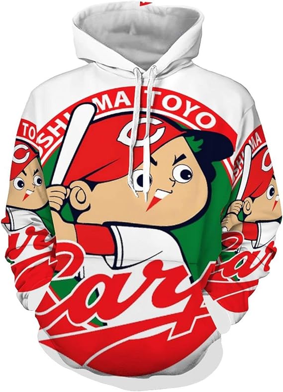 Amazon 広島東洋カープ メンズ 3d パーカー カジュアル おしゃれ レーナー スウェット プルオーバー おしゃれ ファッション トップス 大きいサイズ 春秋冬 トレーナー パーカー 通販