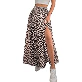 Avanova Women Boho Floral Slit Maxi Skirt Split Thigh High Waisted Long Skirts