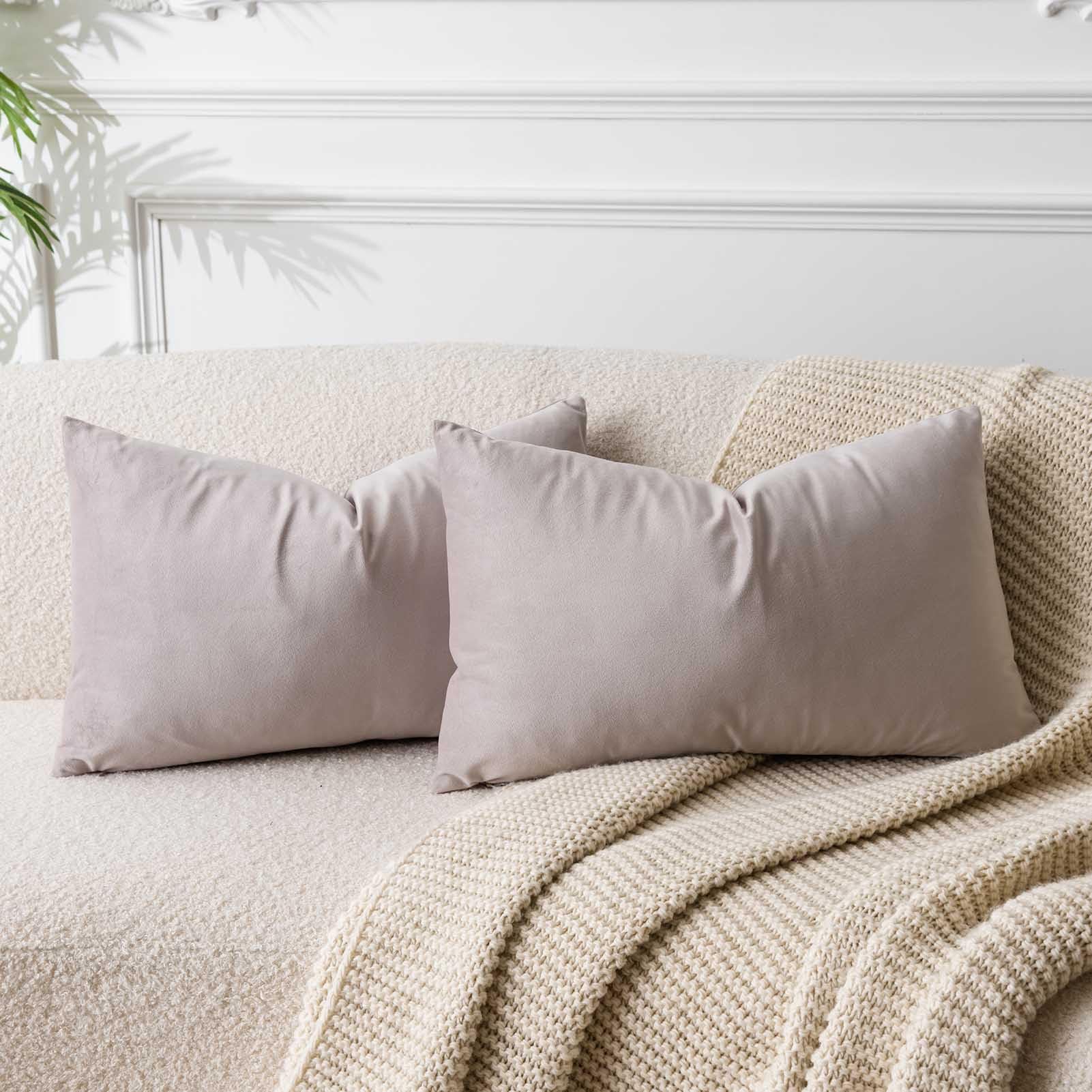 JUSPURBET Velvet Pillow Covers 16x24 Inch Set of 2 Decorative Lumbar Throw Pillow Covers for Couch Sofa Bed Soft Thick Velvet Cushion Cases with Hidden Zipper for Home Decor,Champagne โ image 1