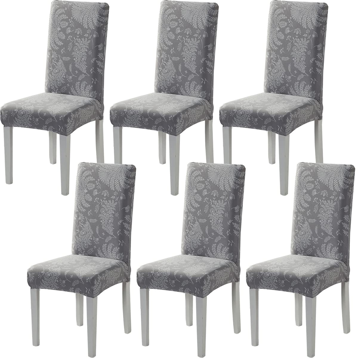 HZDHCLH Chair Cover Slipcover Chair Cover Washable Softness for 4/6 PCs Elastic Installation Chair Protector (Leaf Pattern, 6 PCS)