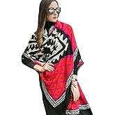 DANA XU 100% Merino Wool Extra Large Pashmina Blanket Travel Scarf Cashmere Wrap for Women Fall Winter Oversize Shawl Floral