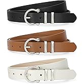 TRIWORKS 3 Pack Women Belts For Jeans Pants Dresses Ladies Leather Waist Belts