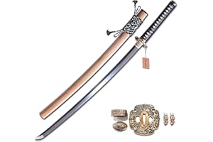 MURASAME Katana Sword 41" T10 Steel Clay Tempered Razor Sharp Blade Full Tang Handmade
