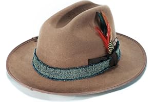 YESCRIBIR Open Road Hat Fedora Hat Pure Wool Felt Hat Vintage Rancher Hat Airway Vented Panama Hats for Men Women