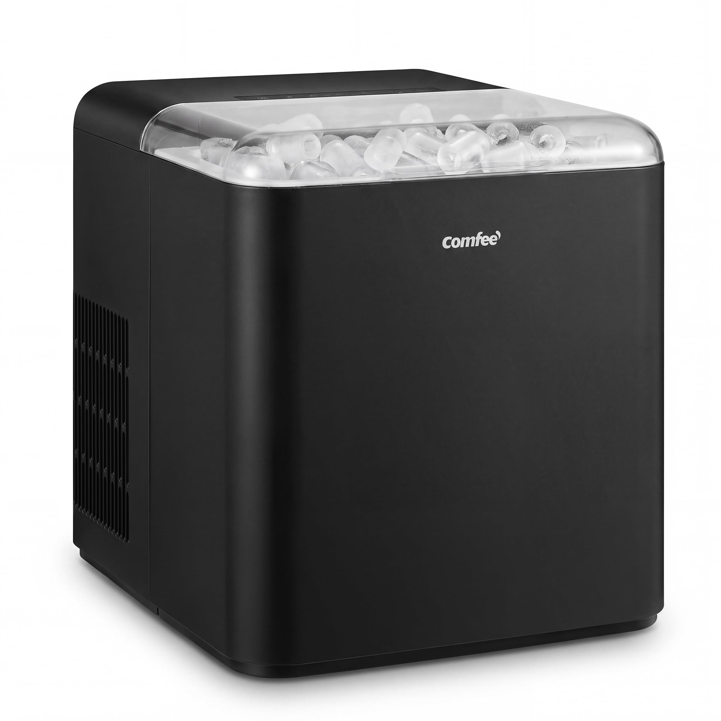 Comfee 33lbs Countertop Bullet Ice Maker, Self-Cleaning, with Ice Scoop | 8 Ice Bullets Ready in 6 Minutes, 2L Water Tank, In
