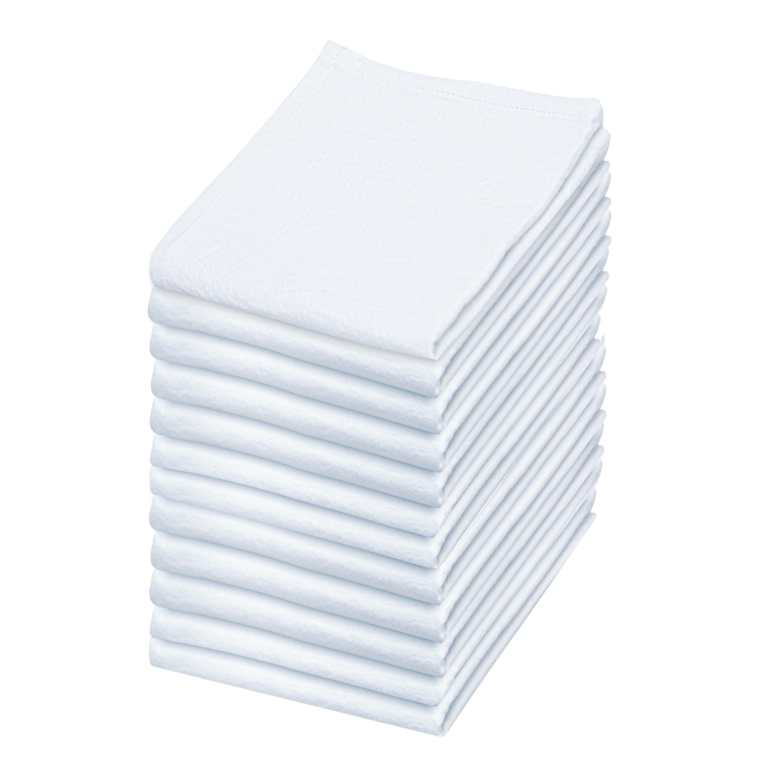 Photo 1 of Flour Sack Towels | Tea Towel for Crafts| Kitchen Dish Cotton Blank Towel for Embroidery| Baking Bread Proofing Linen Cover| Super Absorbent Quick Dry| 12 Pack 18"x 28" White