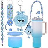 6PCS Use for Stanley Cup Tumbler Accessories 40oz 30oz,Compatible with Stanley Cup Tumbler Water Bottle Handle Sling Strap for Carrying (blue)
