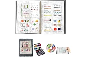 2026 New Embroidery Stitch Book Kit,Portable All Scenario Embroidery Stitch Book, DIY Sets with Complete Toolkit and Instruct
