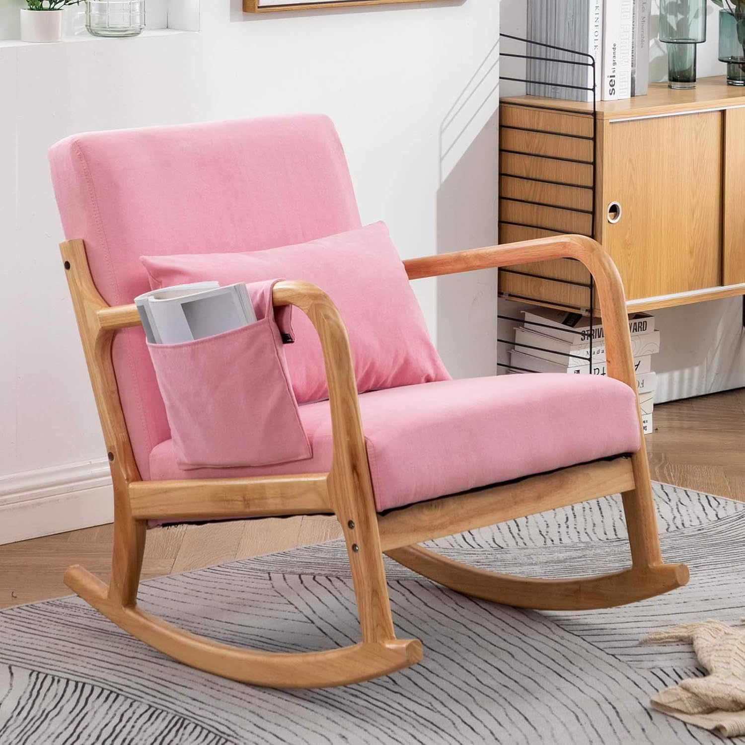 pink rocking chair for nursery